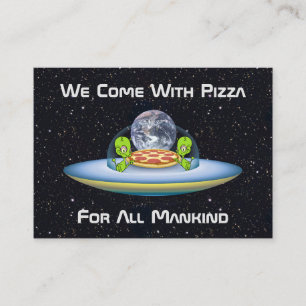 Customisable UFO Pizza Delivery Business Card