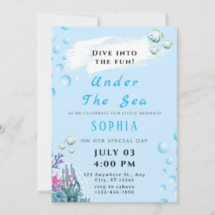 Customisable Under the Sea Birthday Invitation