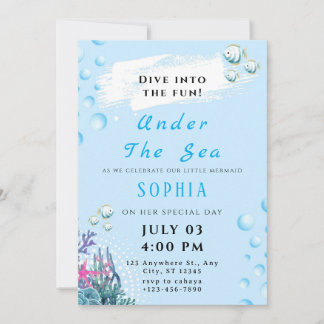 Customisable Under the Sea Birthday Invitation