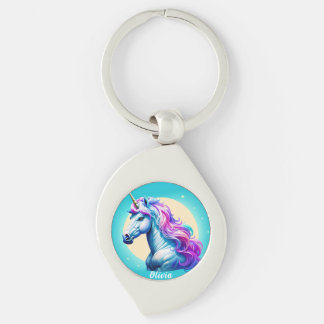 Customisable Unicorn Moonlight: Your Name in Stars Key Ring