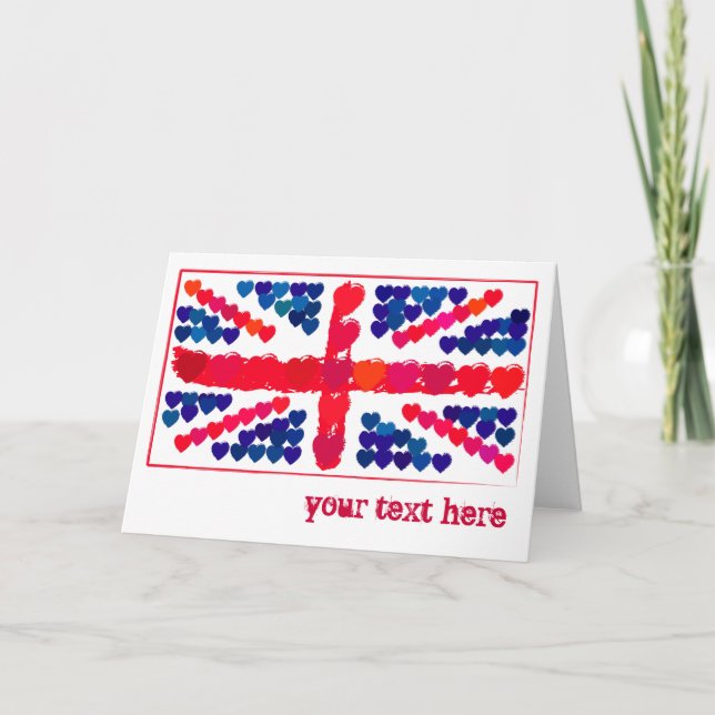 Customisable: Union hearts Card (Front)