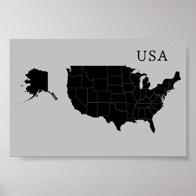 Customisable United States of America Map Poster (Front)