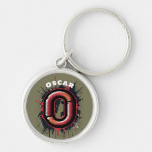 Customisable Urban Spray Paint Monogram "O" Key Ring