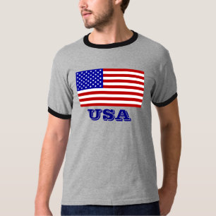 Customisable USA American Flag T Shirts for Men