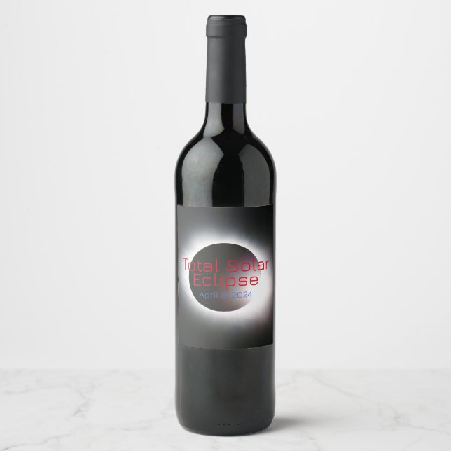 Customisable USA Total solar eclipse  2024 Wine Label (Front)