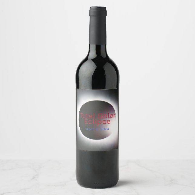 Customisable USA Total solar eclipse  2024 Wine Label (Front)