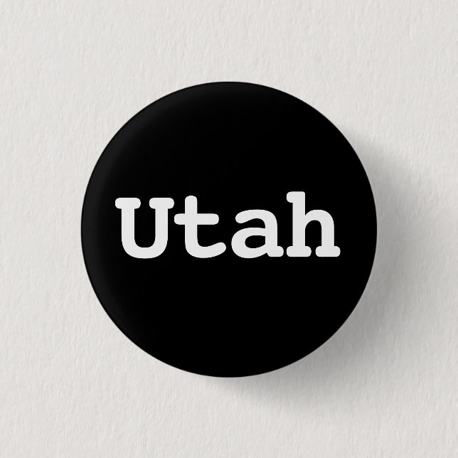 Customisable Utah Typography 3 Cm Round Badge (Front)