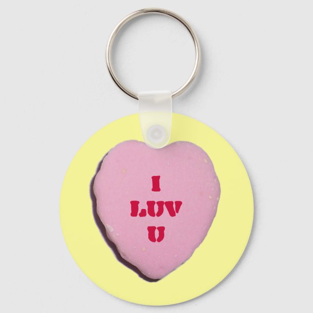 Customisable Valentine Candy Heart Key Ring (Front)