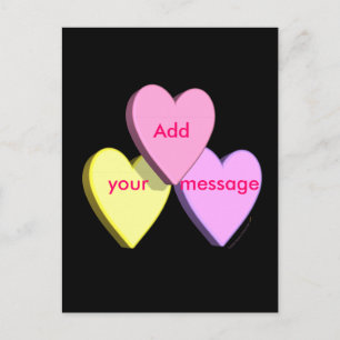 Customisable Valentine Candy Hearts Look Custom Holiday Postcard