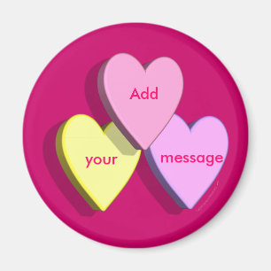 Customisable Valentine Candy Hearts Look Custom Magnet