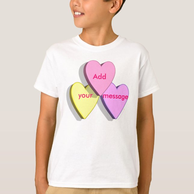 Customisable Valentine Candy Hearts Look Custom T-Shirt (Front)