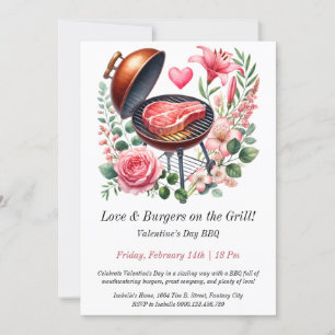 Customisable Valentine’s Day BBQ Invitation