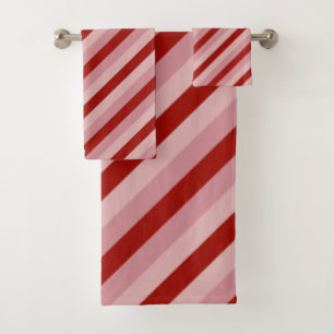 Customisable Valentine Stripes Bath Towel Set