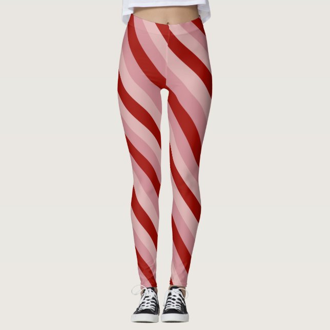 Customisable Valentine Stripes Leggings (Front)