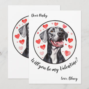 Customisable Valentine's Day card Great Dane