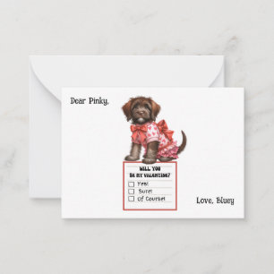 Customisable Valentine's Day Card with Brown Puppy