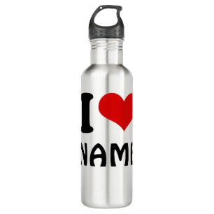Customisable Valentines Day I love Heart Custom 710 Ml Water Bottle