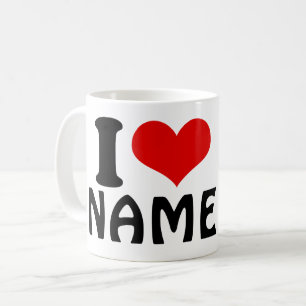 Customisable Valentines Day I love Heart Custom Coffee Mug
