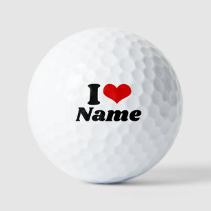 Customisable Valentines Day I love Heart Custom Golf Balls