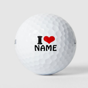 Customisable Valentines Day I love Heart Custom Golf Balls