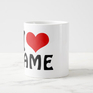 Customisable Valentines Day I love Heart Custom Large Coffee Mug