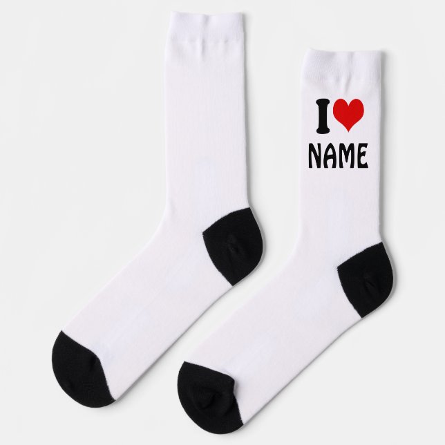Customisable Valentines Day I love Heart Custom Socks (Left)