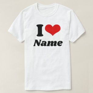 Customisable Valentines Day I love Heart Custom T-Shirt