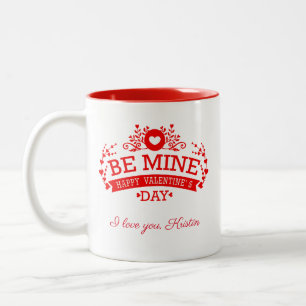 Customisable Valentine's Day I Love You Two-Tone Coffee Mug