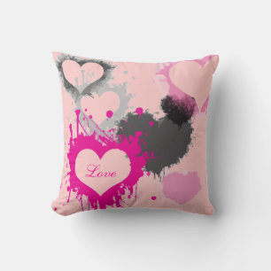 Customisable Valentine's Day Toss Pillow - Hearts