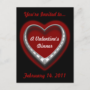 Customisable Valentines Dinner Postcard Invite