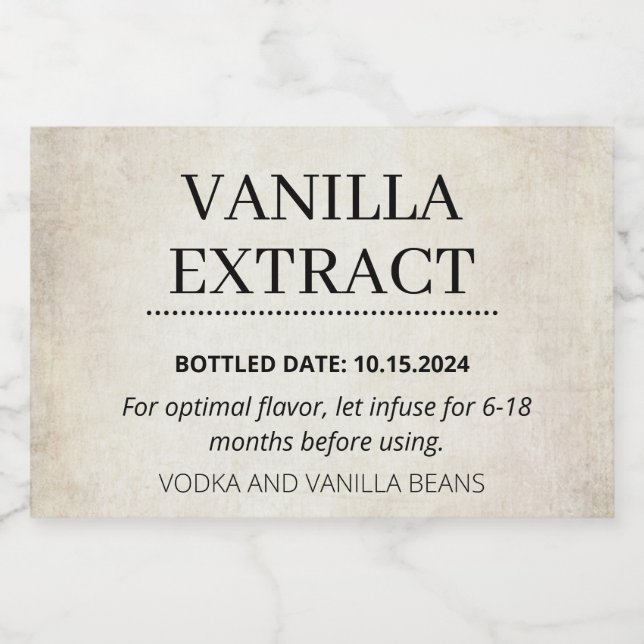 Customisable Vanilla Extract Label AB01_01RTbk (Single Label)