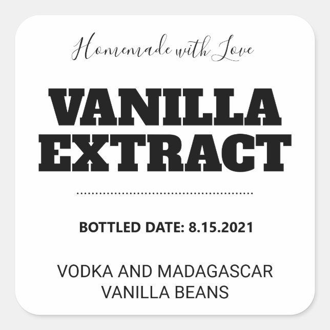 Customisable Vanilla Extract Label ASO_01sq (Front)
