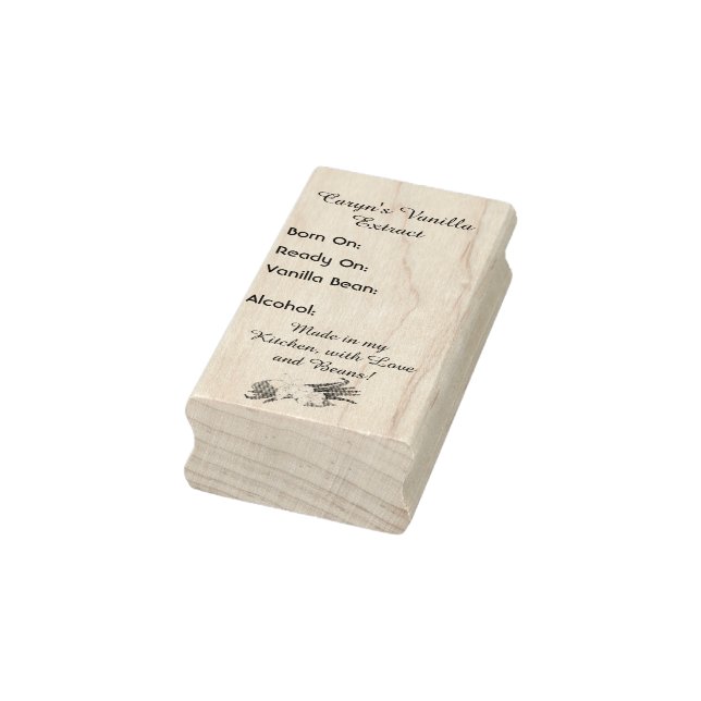 Customisable Vanilla Extract Label Rubber Stamp (Stamp)