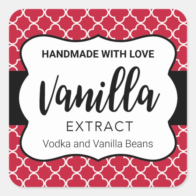 Customisable Vanilla Extract Label VE031_01sq (Front)