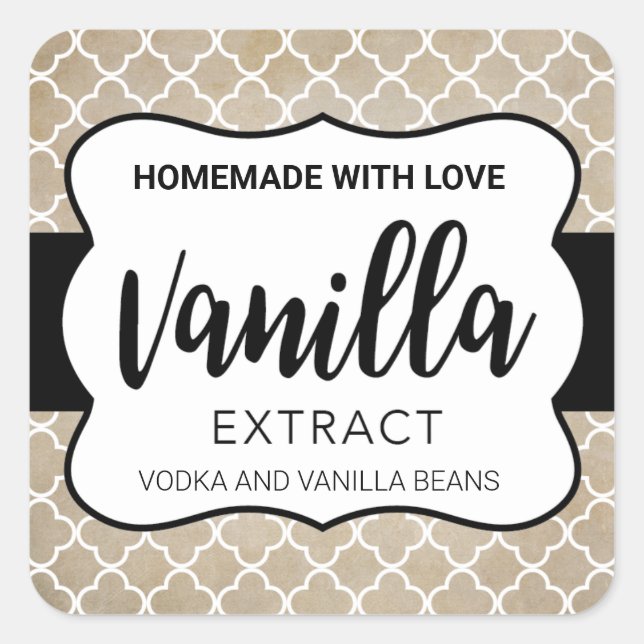 Customisable Vanilla Extract Label VE031_04sq (Front)