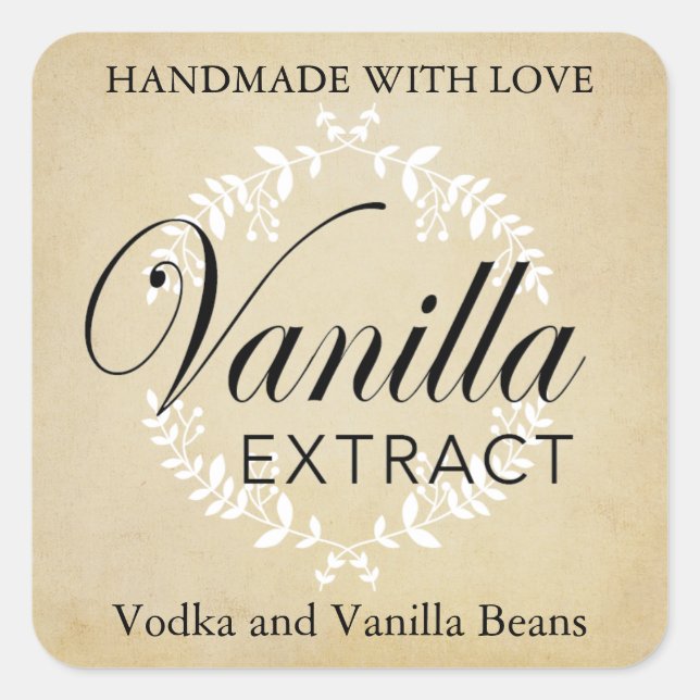 Customisable Vanilla Extract Labels VE007_06sq (Front)