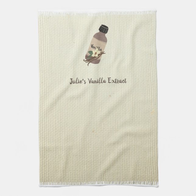 Customisable Vanilla Extract Maker Tea Towel (Vertical)