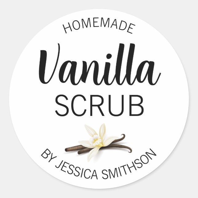 Customisable Vanilla Scrub Homemade Label (Front)