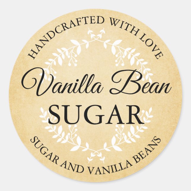 Customisable Vanilla Sugar labels VS001rd (Front)