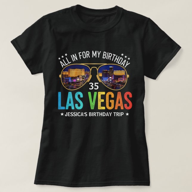 Customisable Vegas Birthday Group Trip Shirt  (Design Front)