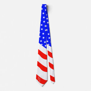 Customisable Vertical Text Stars and Stripes Tie