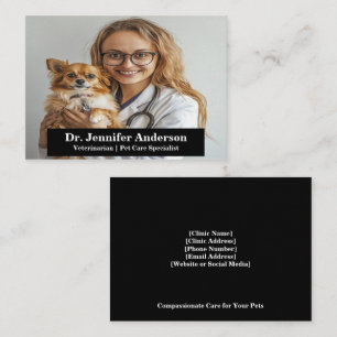 Customisable Veterinarian Business Card with Photo