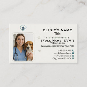 Customisable Veterinary Clinic Business Card