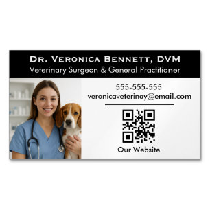 Customisable Veterinary Professional Photo  Magnetic Business Card