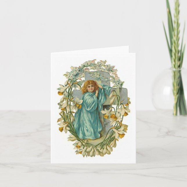 Customisable Vintage Angel and Cross Cards (Front)