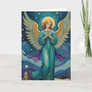 Customisable Vintage Angel Holiday Card