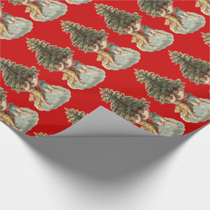 Customisable Vintage Angels & Tree Wrapping Paper