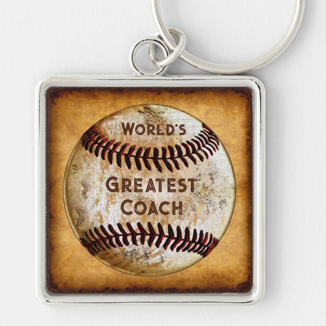 Customisable Vintage Baseball Keychains (Front)