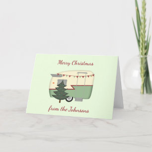 Customisable Vintage Camper Christmas Card