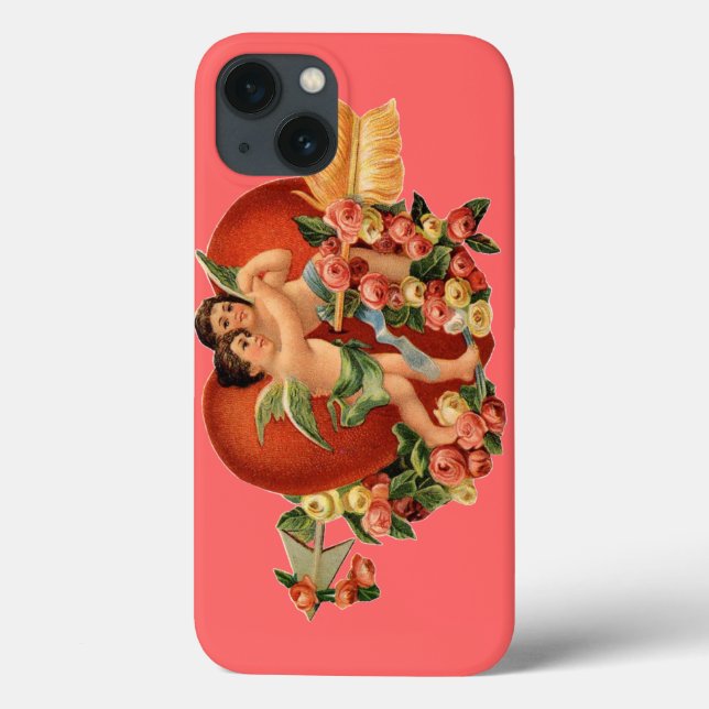 Customisable Vintage Cherubs &  Heart Case-Mate iPhone Case (Back)